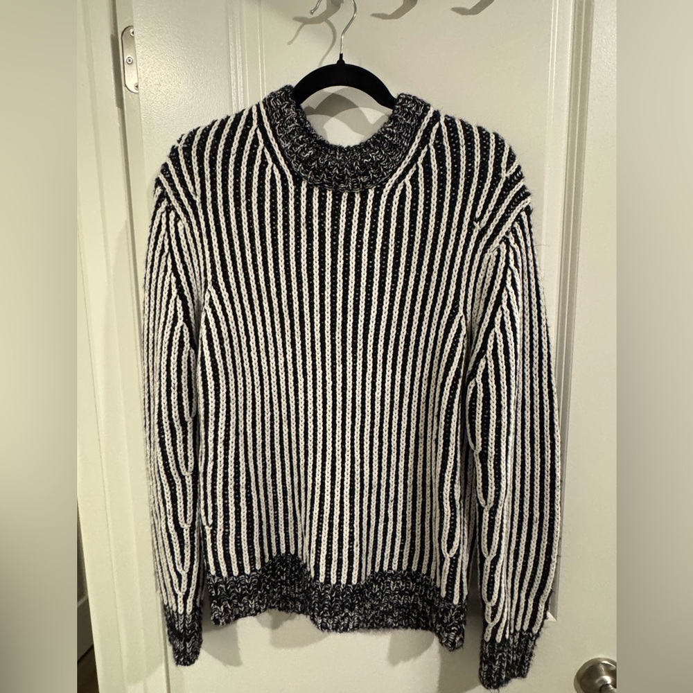 Elizabeth and James Black and White Striped Sweater